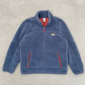 LL Bean Sherpa Fleece Jacket Blue